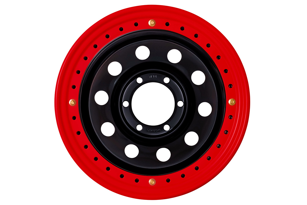 OFF-ROAD Wheels Диск усиленный стальной черный 6x139,7 10xR16 d110 ET-44 с бедлоком (красный)