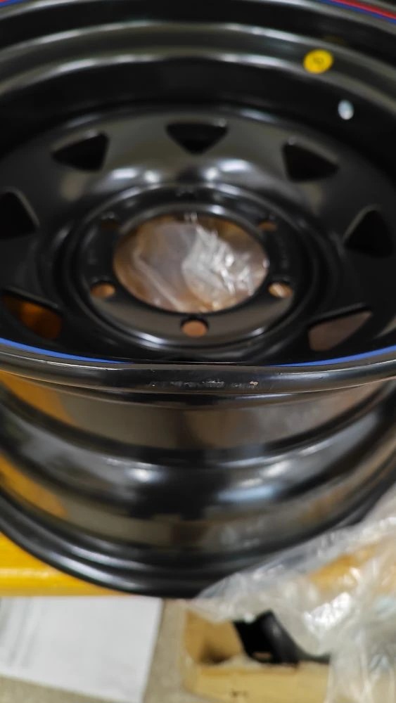 OFF-ROAD Wheels Диск усиленный Тойота Ниссан стальной черный 6x139,7 8xR15 d110 ET-19 (треуг. мелкий) (уценка)