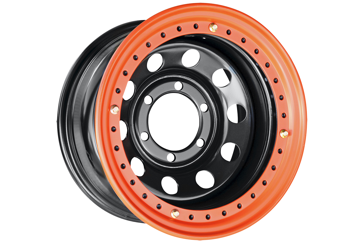 OFF-ROAD Wheels Диск усиленный стальной черный 6x139,7 8xR15 d110 ET-19 с бедлоком (оранжевый)
