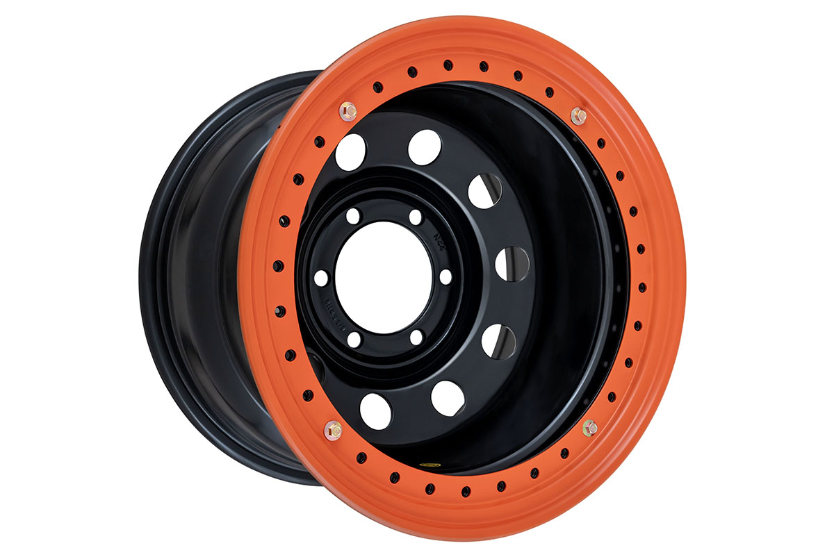 OFF-ROAD Wheels Диск усиленный стальной черный 6x139,7 10xR16 d110 ET-44 с бедлоком (оранжевый)
